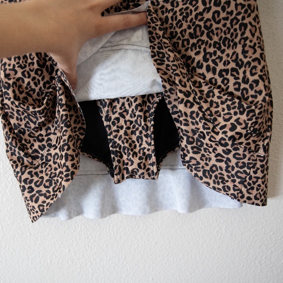 Albion Fit Pursuit High Waisted Swim Skirt Leopard - Picture 2 of 4